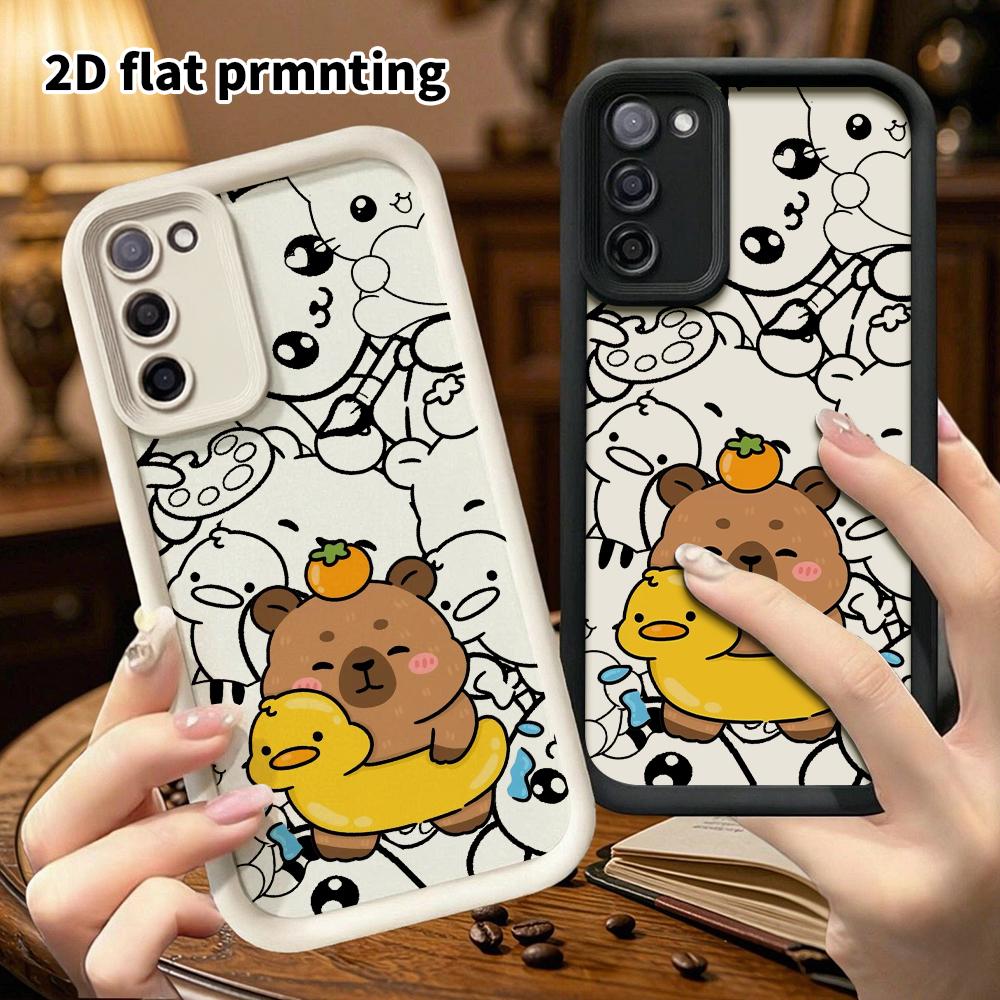Phone Case: 2D Flat, Suitable for Samsung Galaxy A34 A35 M05 M06 S20 S22 S21 FE Plus 5G Protective Cases, Floating Capybara, Perfect Christmas and Hal