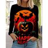Halloween Women's Long Sleeved T-shirt Pumpkin 3D Printed Autumn Long Sleeve T-Shirt Autumn Casual Tops For Women Clothing Tops