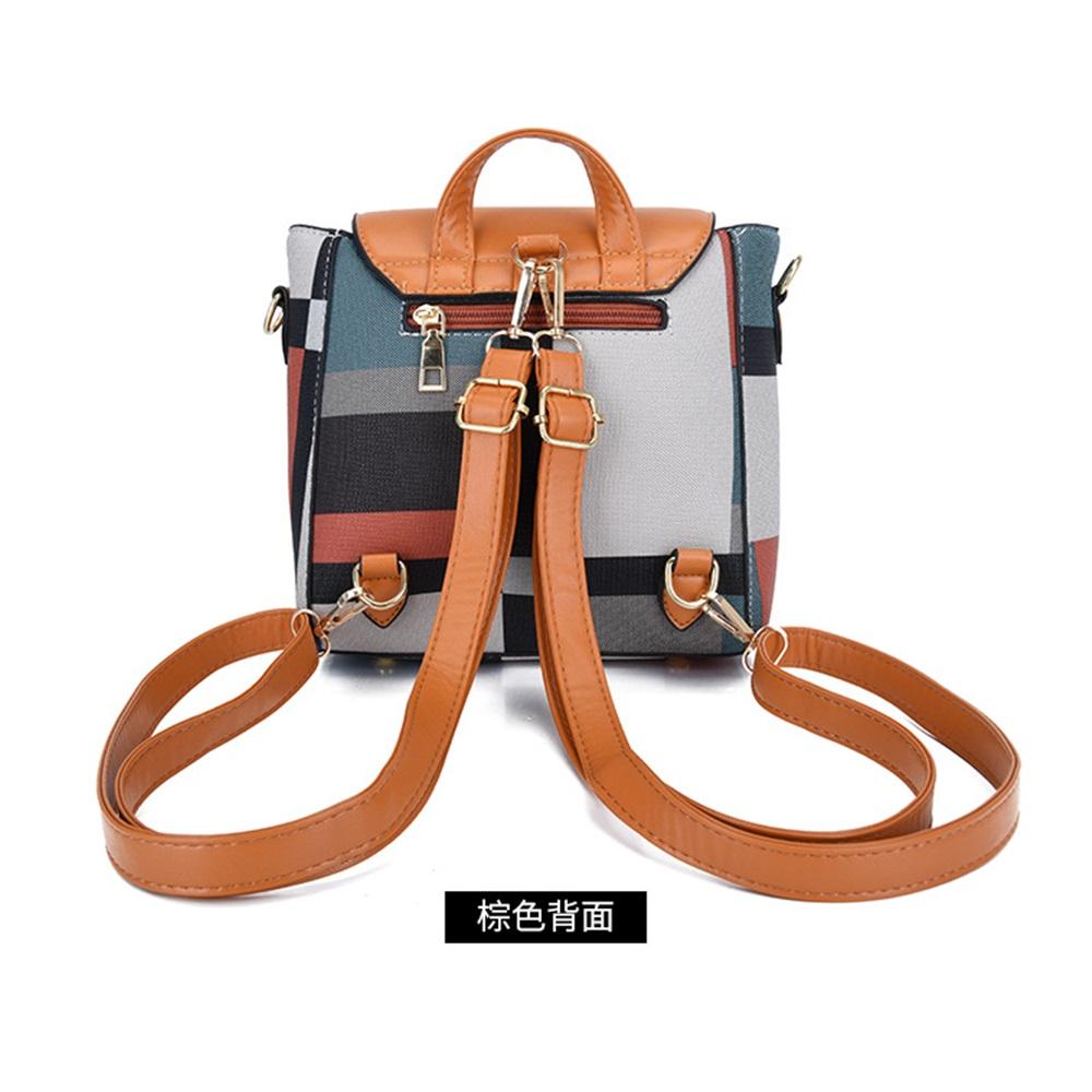 Vierteilige Schwiegermuttertasche karierter kleiner Rucksack Umhängetasche Crossbody-Tasche