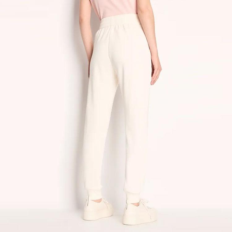 Armani Exchange FW23 Letter Logo Embroidered Drawstring Cuffed Sweatpants Women bottoms Off-White 6RYPLB-YJEBZ-1130