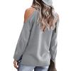 Women Casual Fashion Loose Long-sleeved  Solid Color Top Sweater
