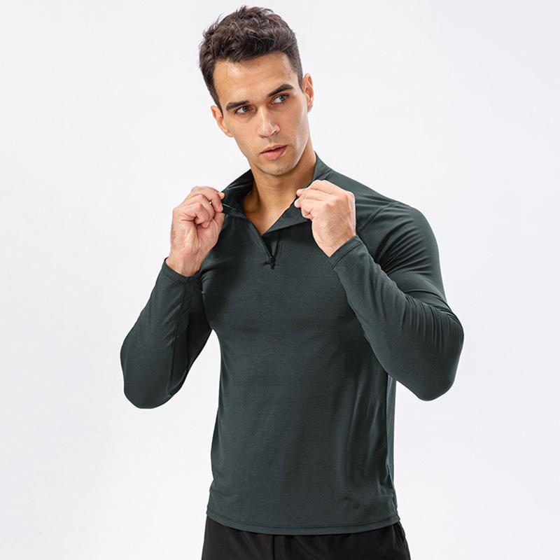 MUŽI Fitness Tričko s vysokou elasticitou Dlouhý rukáv Sportovní punčochové kalhoty Tréninkové košile Běžecké topy