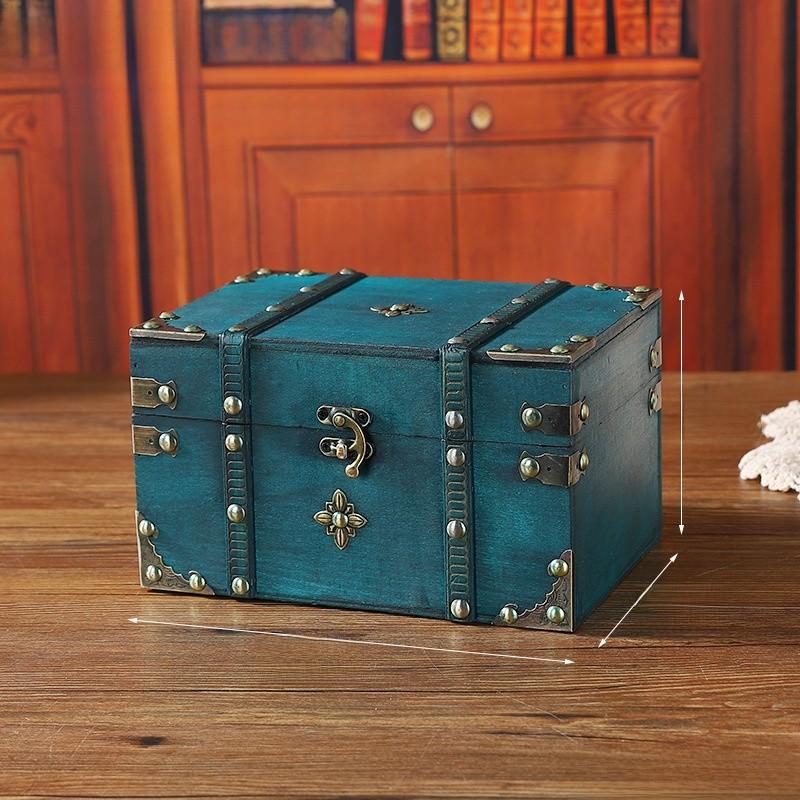 

Винтажная деревянная коробка для хранения с крышкой для организации стола и полки, декорация StyleJ