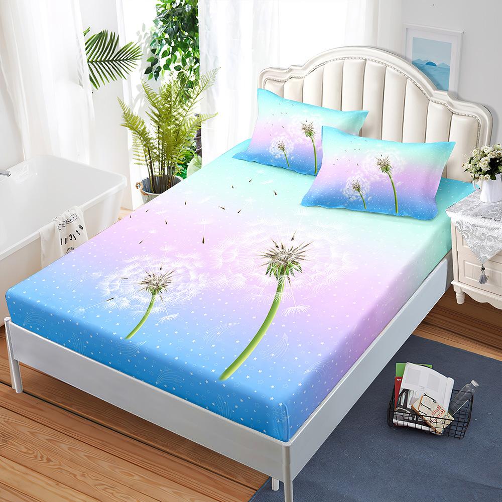 Mattress Three-Piece Cartoon Panda Gradual Change Bedspread Pillowcase Mattress Protective Cover