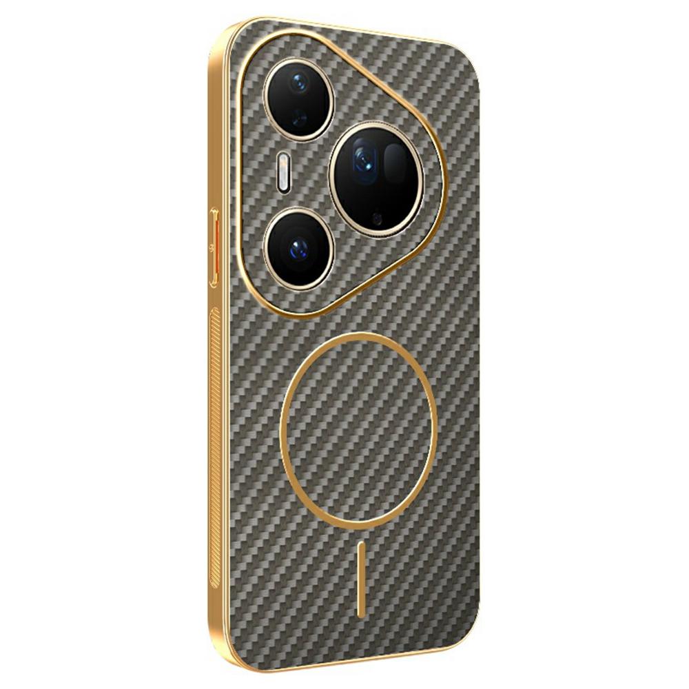 For Huawei Pura 80 Ultra Phone Case Carbon Fiber Textured Electroplated TPU Back Cover