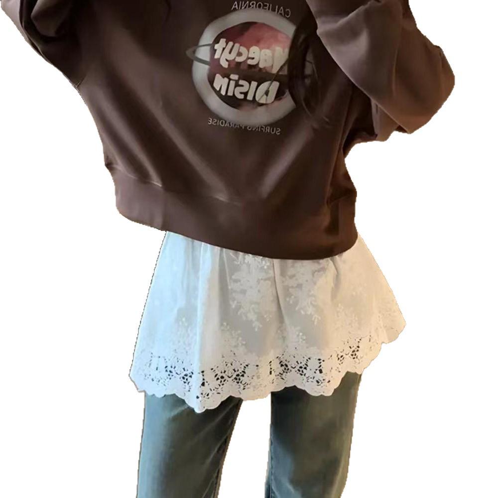 Women's Lace Skirt with Sweater False Hem - Perfect Inner Layering Wear