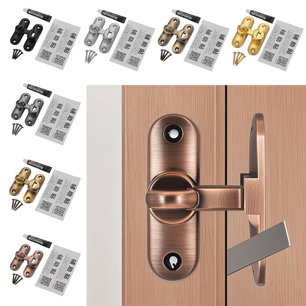 NEW Home Security Door Latch Lock Zinc Alloy Rustproof Security Lock Drill Free Swing Bar Lock Home Accessories