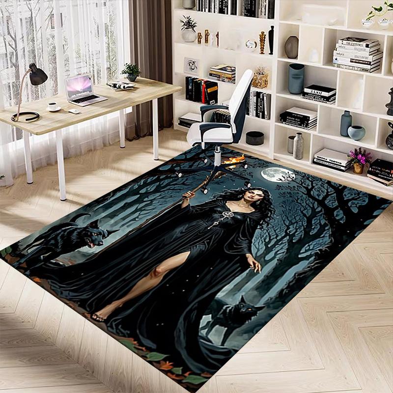 1pc Moonlit, Witchcraft Carpet Anti Slip Polyester Floor Mat for office.Bedroom
