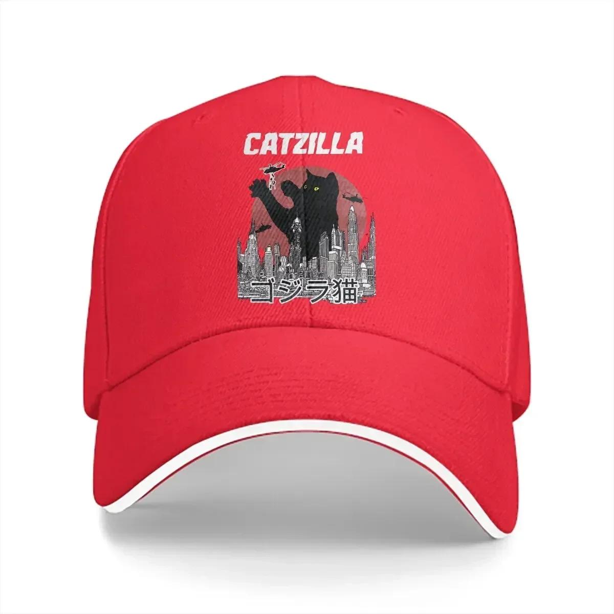 

Pure Color Dad Hats Catzilla Casual Hat Sun Visor Caps Heavy Unisextal Music Cats Meme Peaked Cap 56-58cm