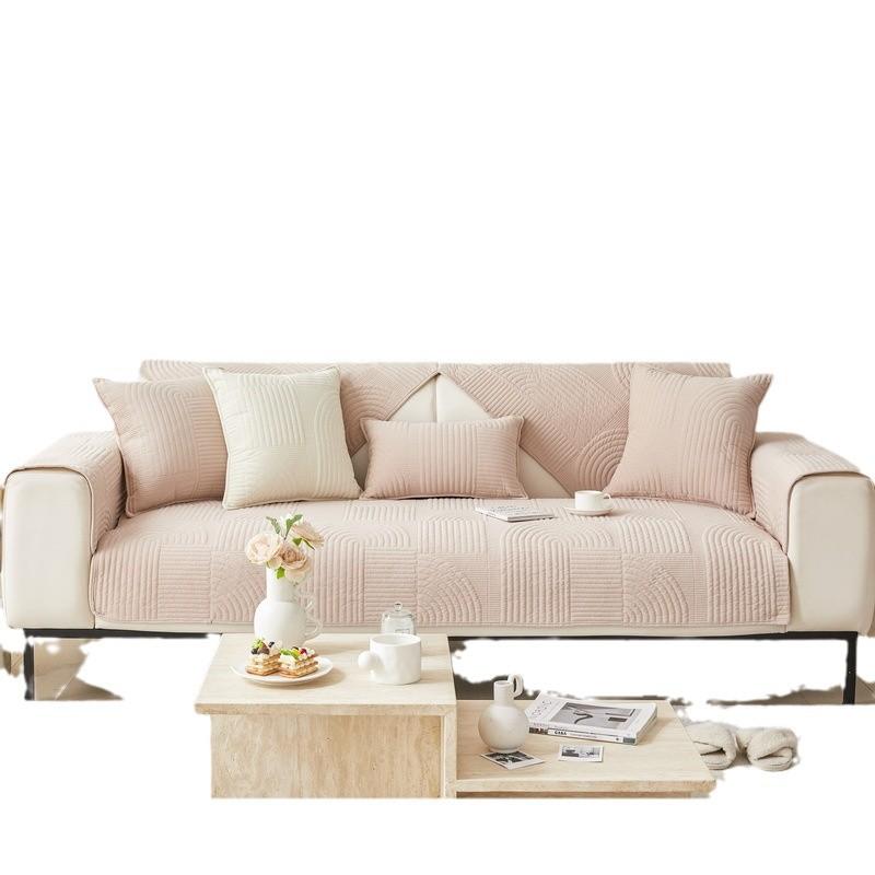 Cream Wind Advanced Sofa Cushion  New Autumn And Winter Milk Fleece Seat Cushion Fixed Non-Slip Sofa Cover Cover Cloth