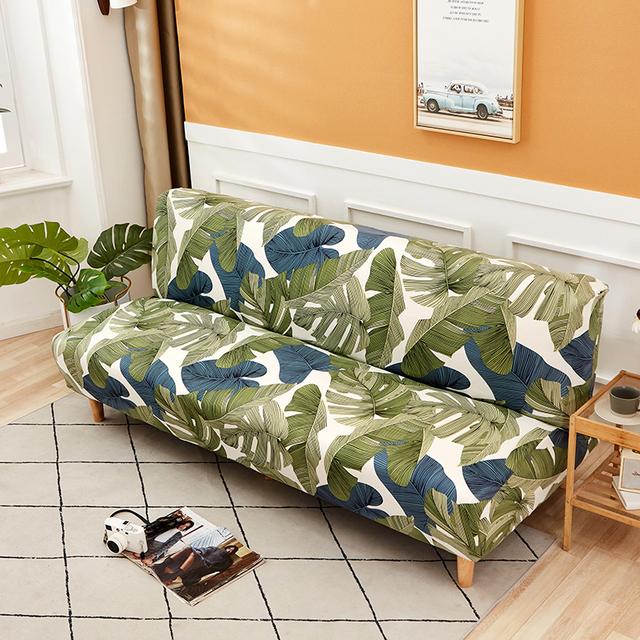 Folding Sofa Furniture Bed Cover Sofa Protective Covers Spandex Stretch Elastic Material Double Chair Cover Slipcovers Living Space Geometric Print