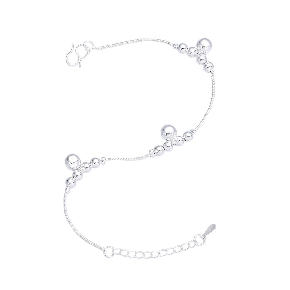 Simple Fashion Jewelry Silver Plated Chain Foot Anklet Bells Bead Ankle Bracelet