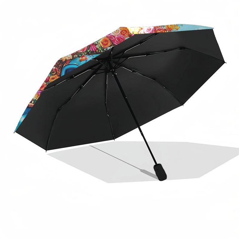 1pc Floral Vintage Truck Umbrella with Plastic Handle,Suitable for All Seasons Home Travel Outdoor UmbrellaDD432