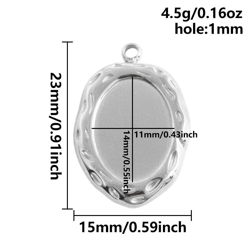 6 Stück Nicht verblassend Oval Quadrat Herz Anhänger Leere Tablett Basis Fassungen DIY Schmuckherstellung Zubehör Edelstahl Anhänger Charm Großhandel