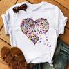 Women T Shirt Aesthetic Butterfly Love Heart Graphic Print Female Tshirt Clothing Summer Fashion Short Sleeve Kawaii T-Shirt