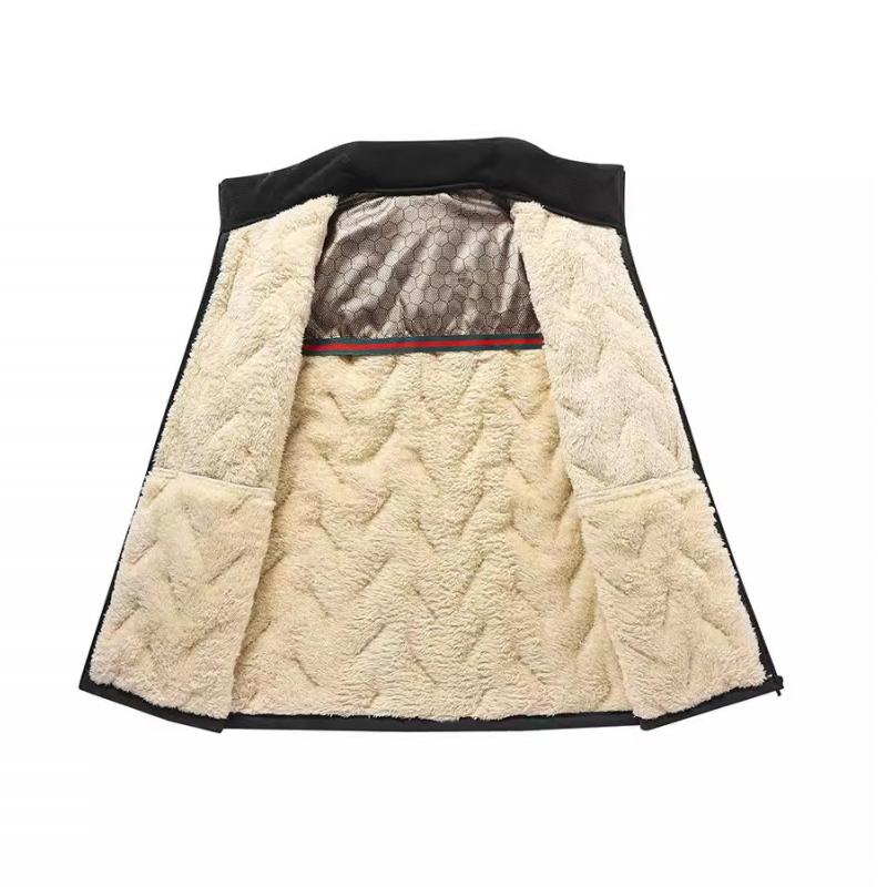 2024 Spring and Autumn New Men's Vest Stand Collar Warm Thickened Fashion Sleeveless Vest Casual Jacket Large Size