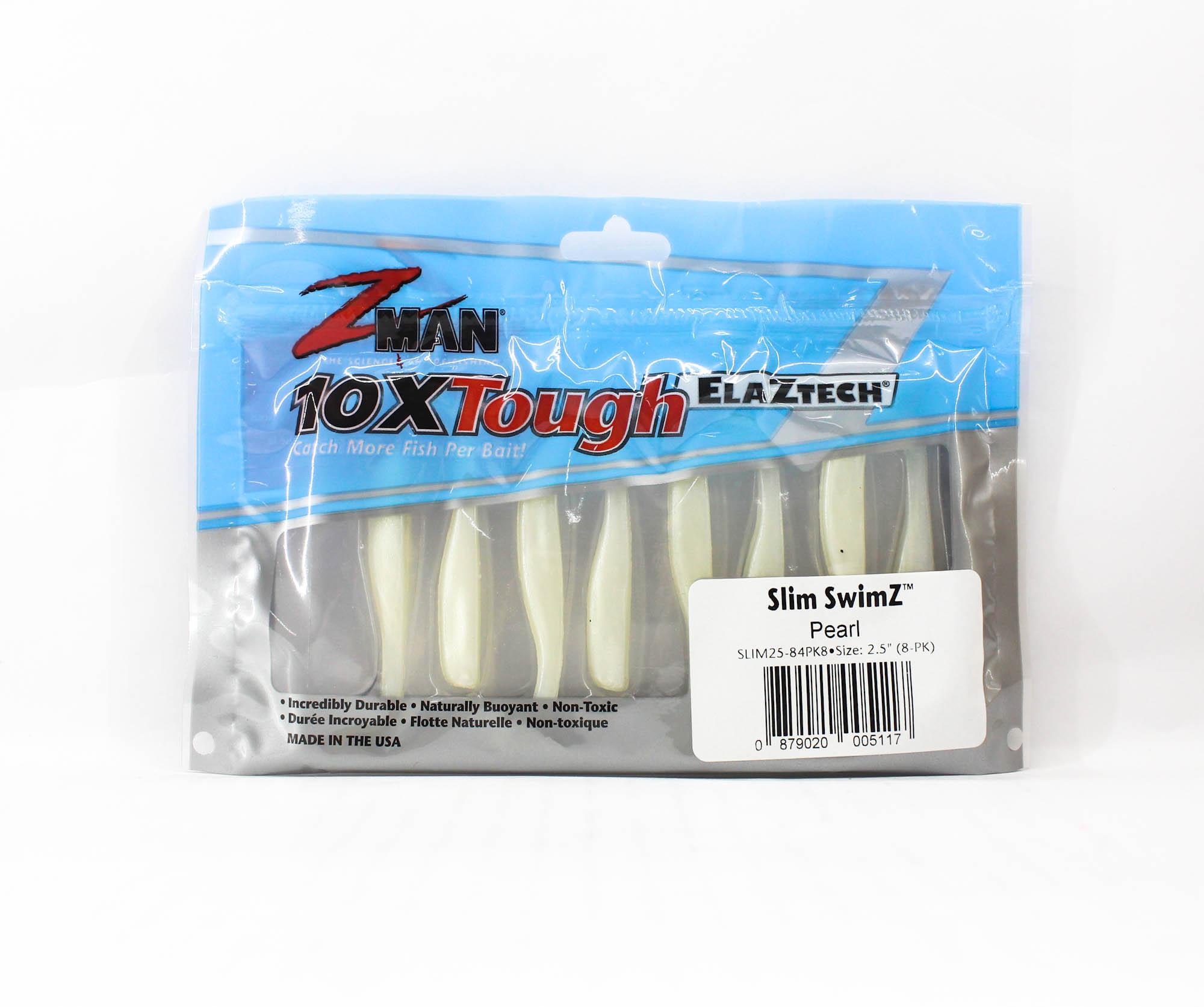 

Zman Soft Lure Slim SwimZ 2.5 Inch 8/Pack Pearl (5117)