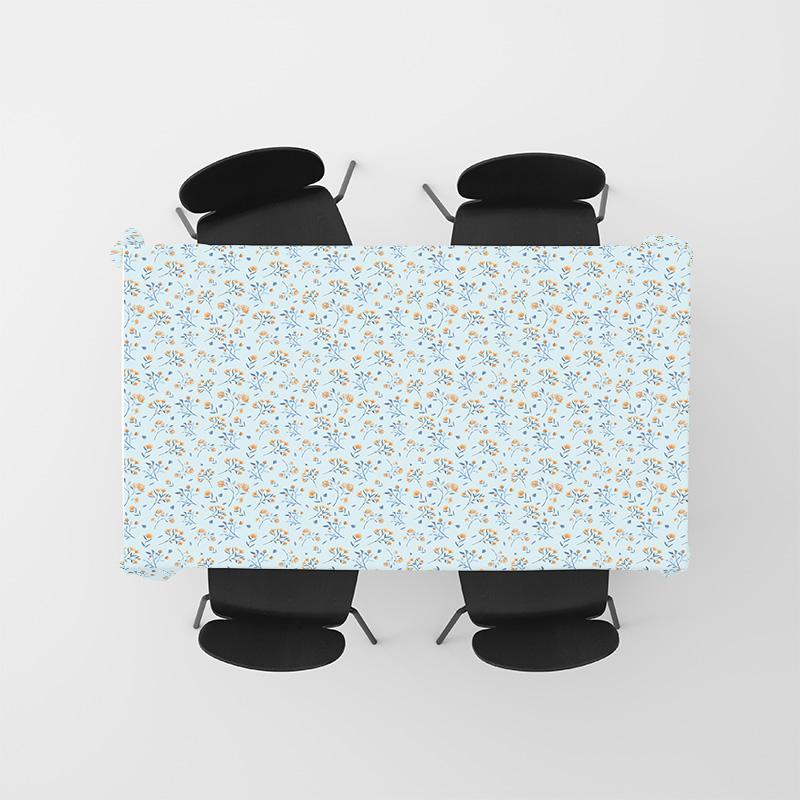 Floral Tablecloth Vintage Blue Washable Table Cover Farmhouse Decor Dining Tablecloths Rectangle Table Cover Rustic Home Party D