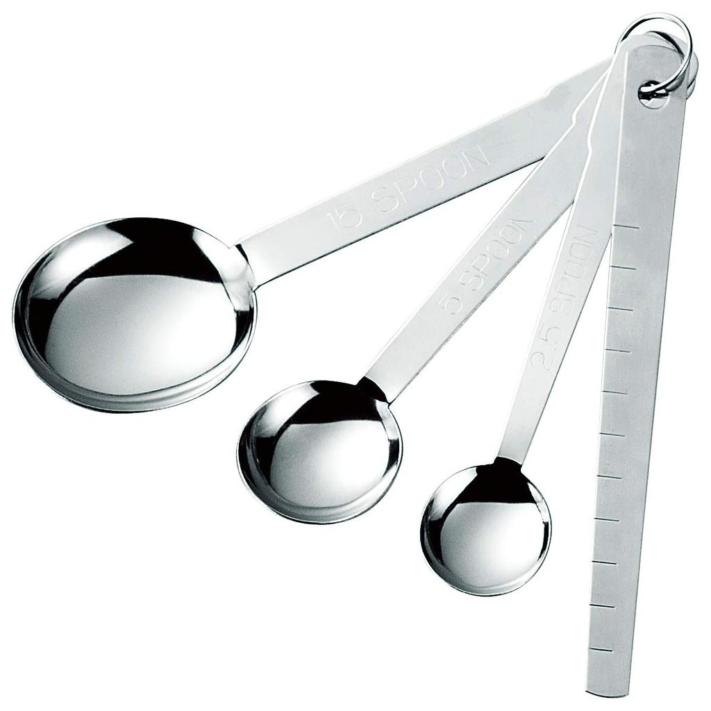 Shimomura Kogyo Ajiwai Shokubo Measuring Spoon Set of 4 Made In Niigata Japanese-made AKS-624 Tsubame-Sanjo,