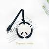 Cute panda bag pendant, top layer cowhide charm, leather backpack, animal charm key chain