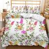 Spring Flowers Tulip Bedding Set Morning Glory Pink Rose Duvet Cover Double Queen King Twin Full Size Women Girls Duvet Cover