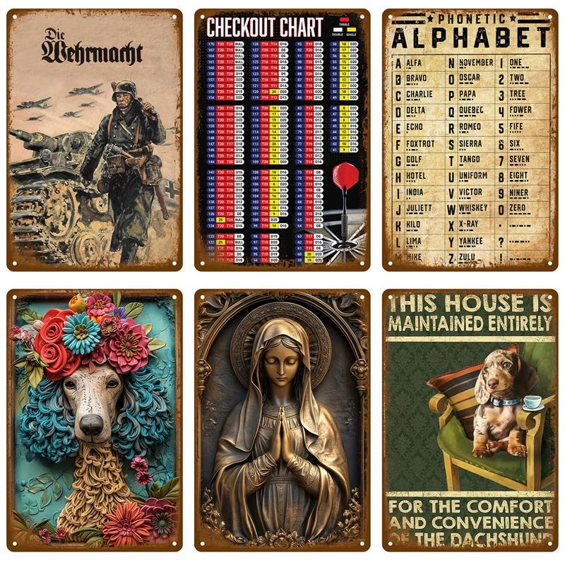 Metal Sign Poster Plates Bar Retro Wall Art Tin Sign Interior Outdoor Aesthetic Room Vintage Home Decor Items Decoration Luxury