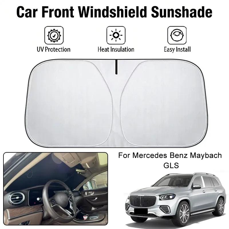 Foldable Car Windshield Sun Shade UV Block Heat Insulation For Mercedes Benz Maybach GLS Interior Protection Accessories