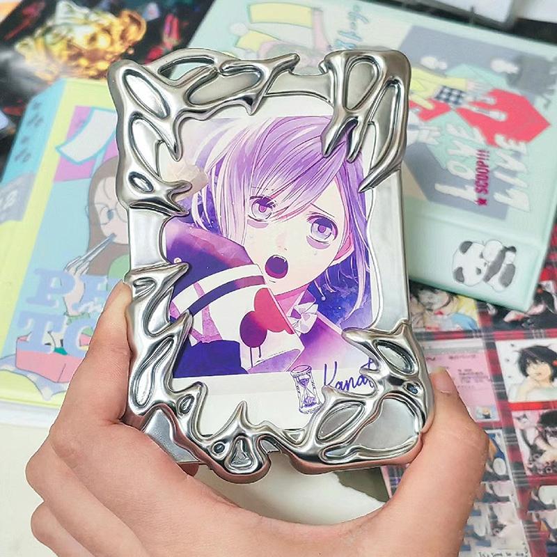 Original Design Electroplate Plasitic Frame Kpop Idol Photocard Holder Creative 3 Inch Photo Card Holder Photo Sleeve