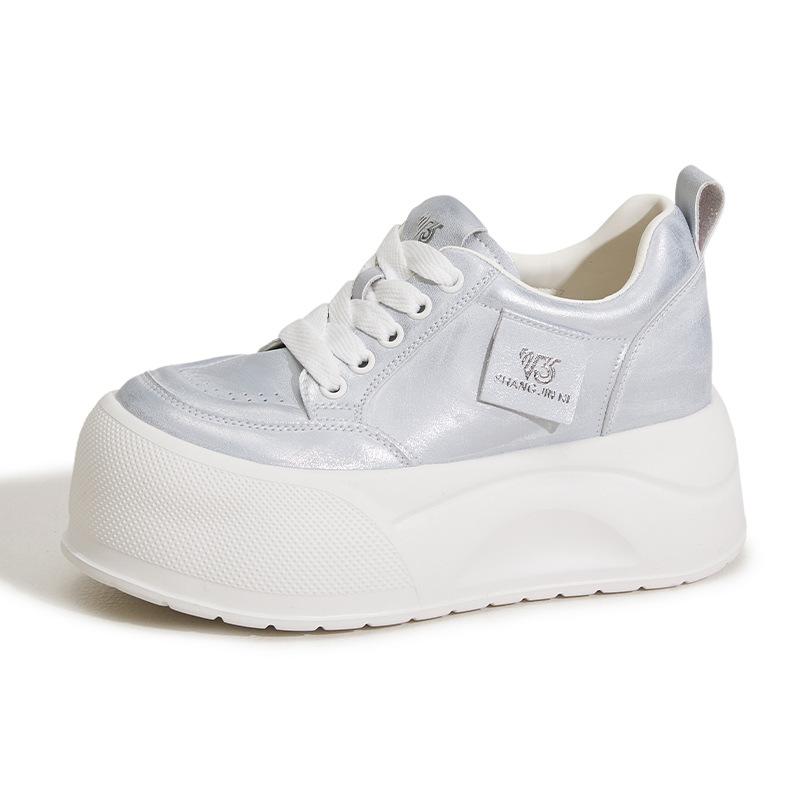 Fashion 9CM Microfiber Leather Chunky Sneaker High Brand Platform Wedge Flats Vulcaniz Comfy Booties Shoes Fashion Summer Women