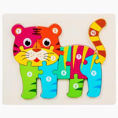 1PCS 3D Puzzle Wooden Animal Jigsaw Puzzle Early Education Color Sorting Learning Educational Toys for Toddlers Gift