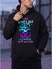 Fashionable Hoodie with Casual Skull and Letter Print, Long Sleeve Sweatshirt with Drawstring, Soft and Versatile for All Seasons. Available with Fron