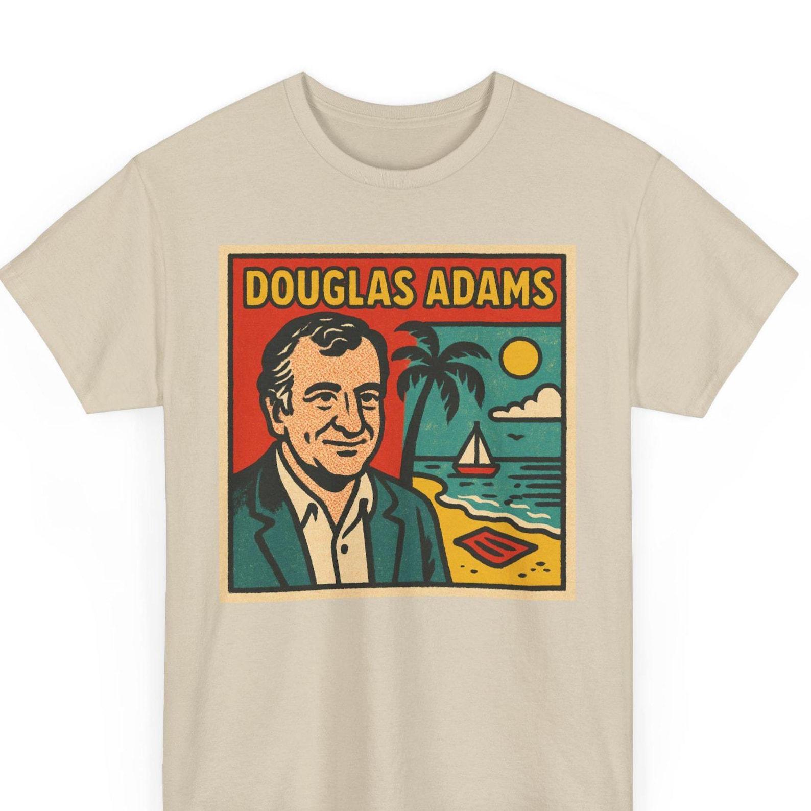 Douglas Adams Retro T-Shirt: Hitchhikers Guide Pop Art Unisex Tee M