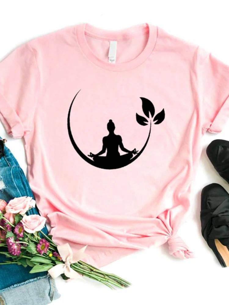 Women T Shirt Buddha Lotos Print Tshirt Women Short Sleeve O Neck Loose T-shirt Ladies Causal Tee Shirt Clothes Tops