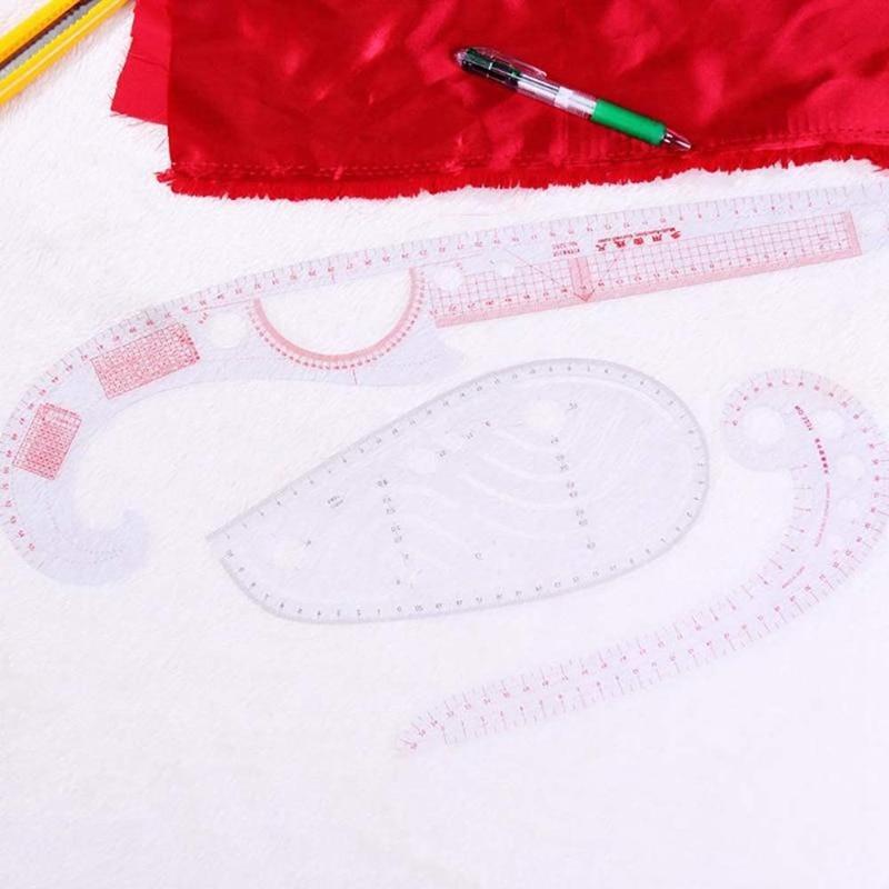 13Pcs Sewing Ruler Line French Curve Ruler Cutting Mat Set Yardstick Sleeve French Curve Cutting Knife Ruler Sewing Tool