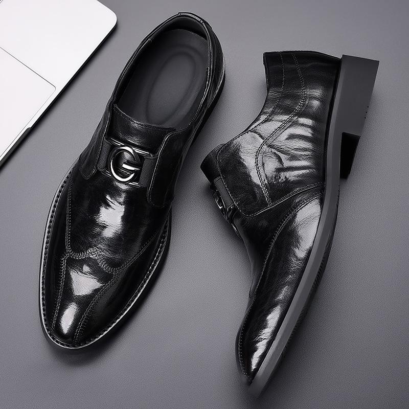 New Handmade Leather Shoes Men's Business Dress Genuine Leather British Casual Men's Leather Shoes High-end One-pedal Sheepskin Men's Shoes