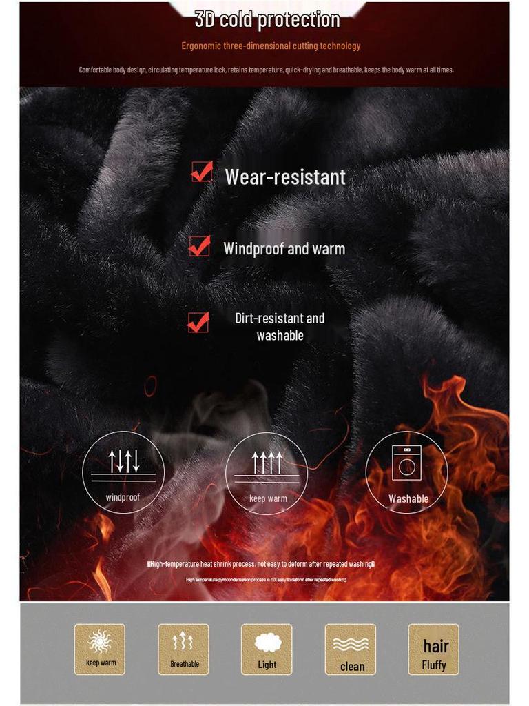 Men's Thickened Lapel Collar Down Jacket with Fleece Lining - Winter Short Style for Middle-Aged and Elderly