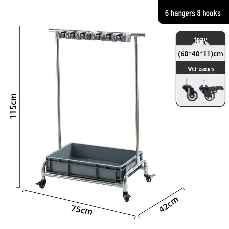 Stainless Steel Mop and Broom Organizer Rack