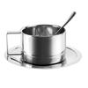 Style INS Mug Minimaliste Nordique Lot de 3 pièces Mug à Café en Acier Inoxydable 304 Résistant à la Chaleur Tasse à Lait avec Soucoupe Cuillère Set de Sets de Table