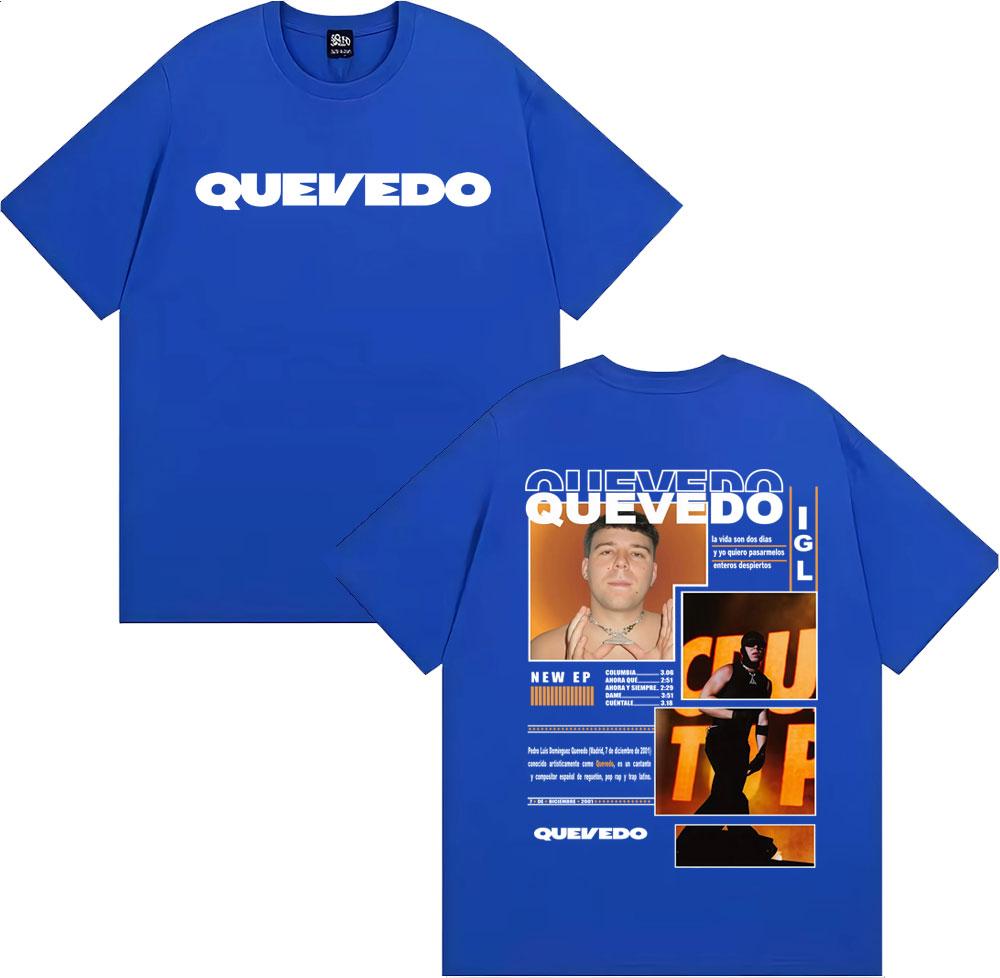 Rapper Quevedo Buenas Noches IGL 2026 Tour T-shirts Men Women Fashion Hip Hop Punk T-shirt O-Neck 100% Cotton Oversized T Shirts