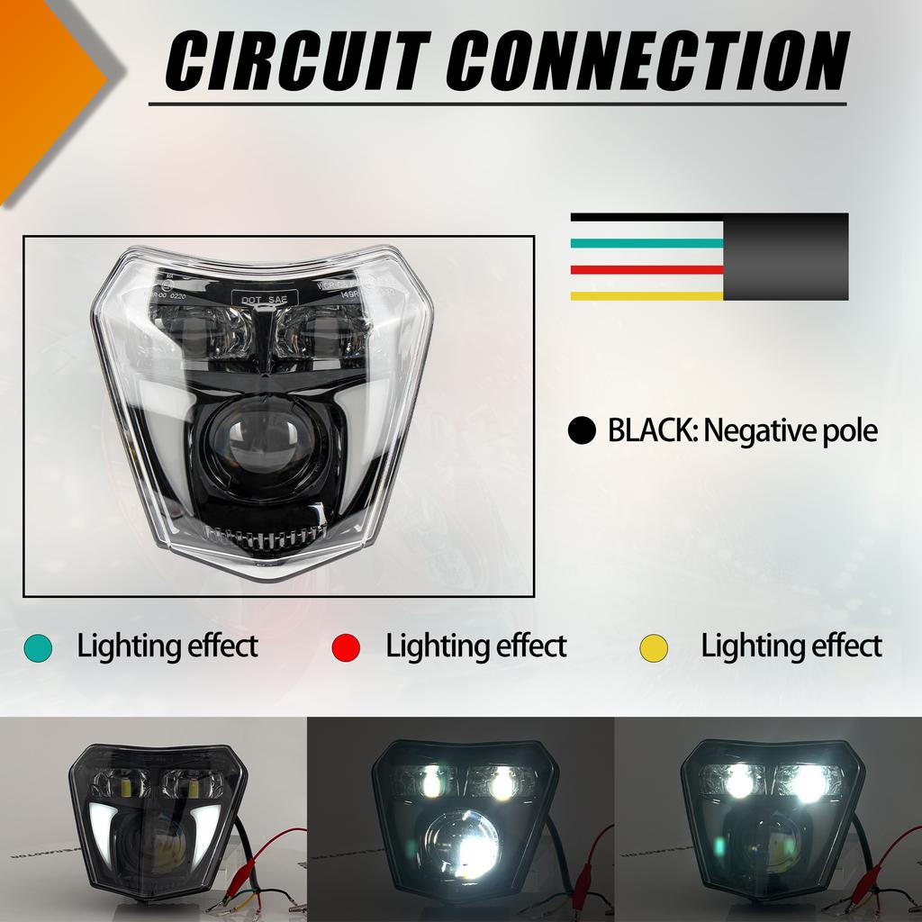 For KTM EXC XCW XC Motocross LED Headlight Lamp Core SX-F XC-W 125 250 300 350 450 530 2019-2024 Dirt Bike Head Light Enduro