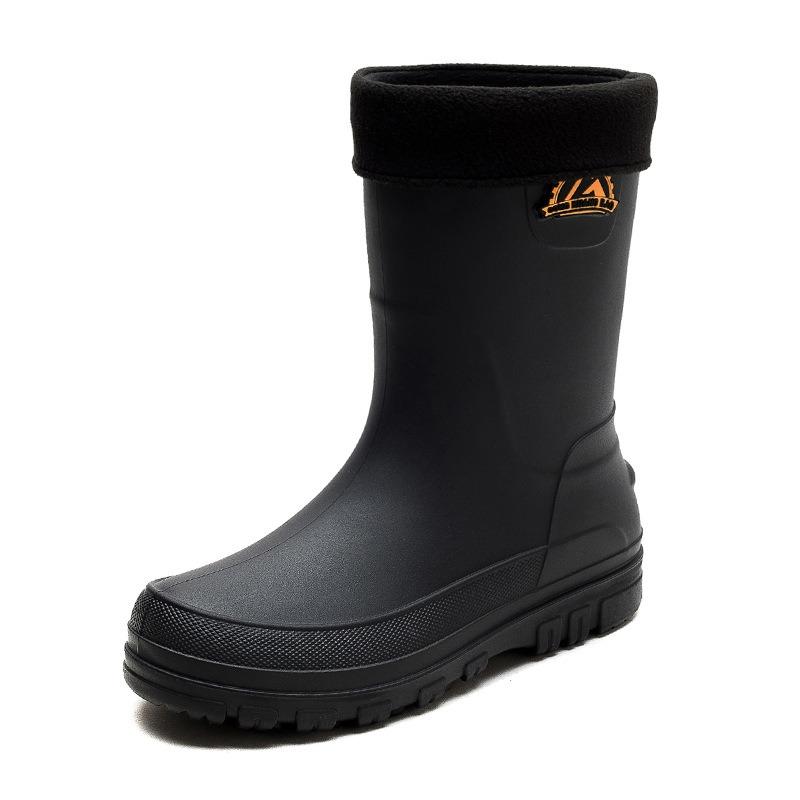 Gongminbao Fashion Men's Medium Tube Bundle Rain Shoes Waterproof Shoes Wear-resistant Non-slip Rain Boots Four-season Rubber Shoes Cover Feet