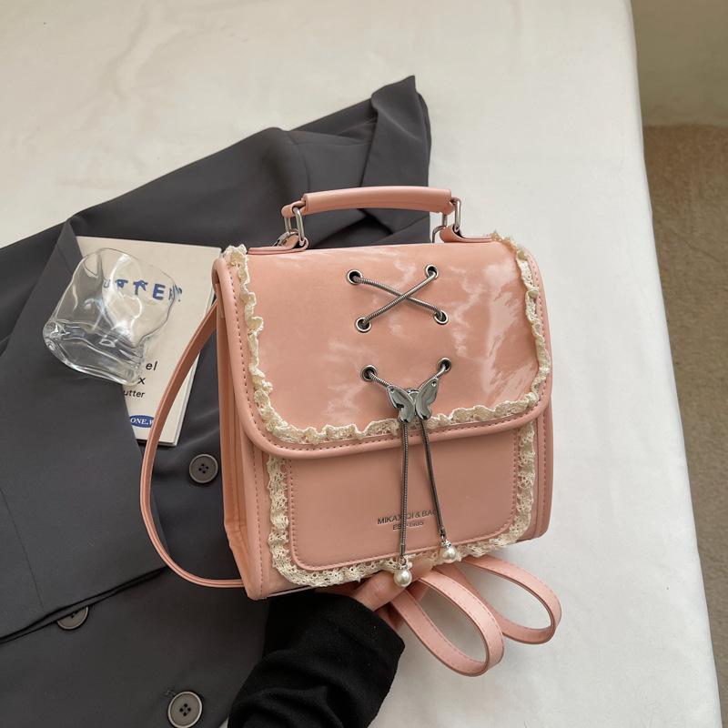 Schoolbag College style retro backpack 1011 spring new fashionable handbag commuter messenger bag large capacity small square bag
