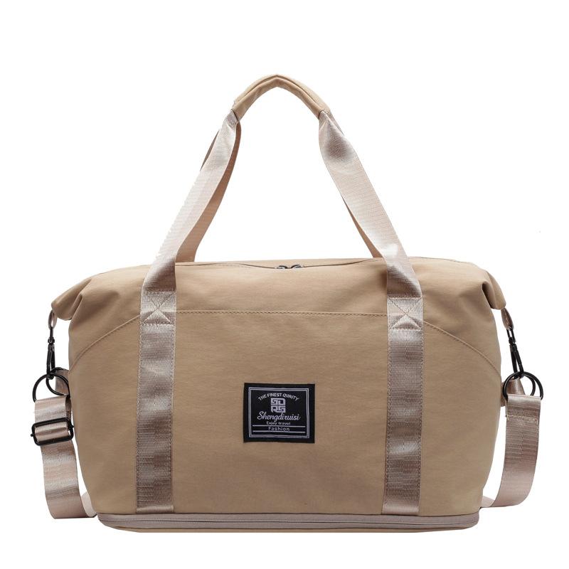 New storage short-distance travel bag, simple leisure sports fitness bag, women's large-capacity expandable student luggage bag