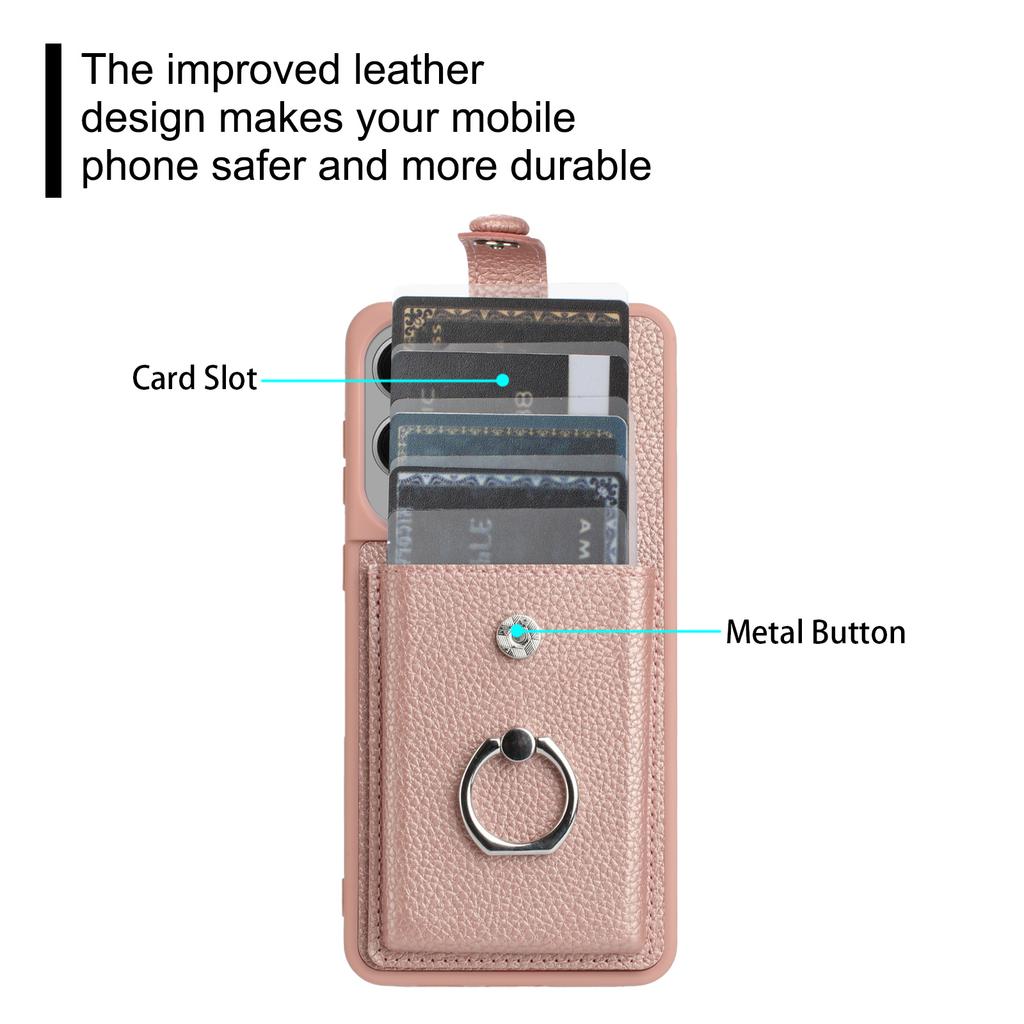 For Samsung Galaxy S25 Edge Case with Ring Kickstand Drawing Type Card Slots Leather Back Cover