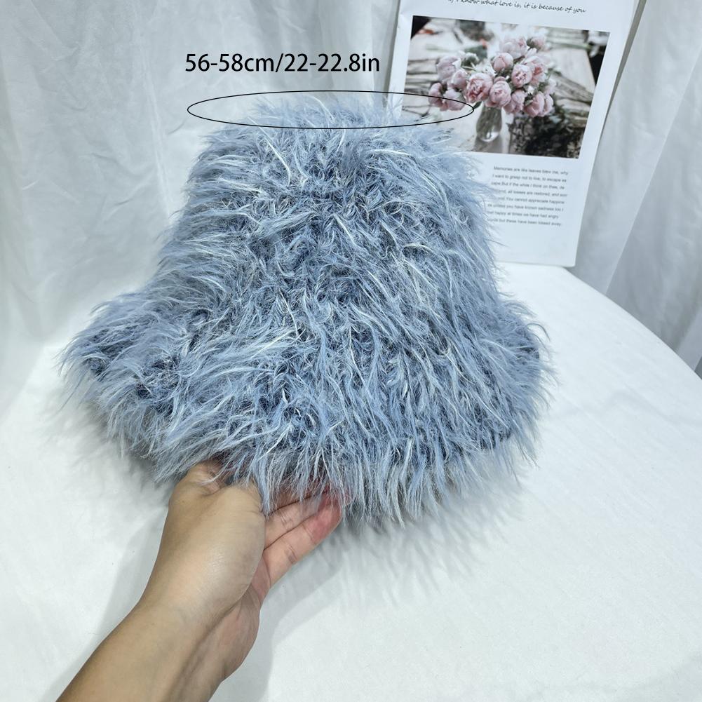 1Pc Retro Women Plush Bucket Hats universal Casual Show Face Warm Hats Autumn and Winter Versatile Multi-purpose Knitted Cap