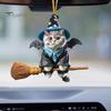 Cat-Shaped Pendant Car Hanging Decoration with Lanyard Easy To Hang Non-Fading Auto Rearview Mirror Hanging Ornament