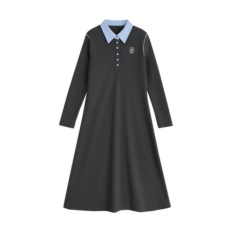 Chuyu Women's Faux Two-Piece Pique Polo Dress