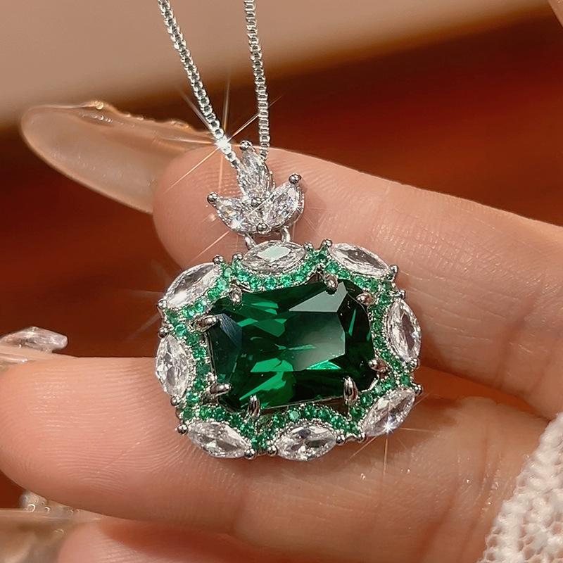 2025 New Jewelry Set Necklace Ring Earring Colorful Gemstone Elegant Fashionable Women's
