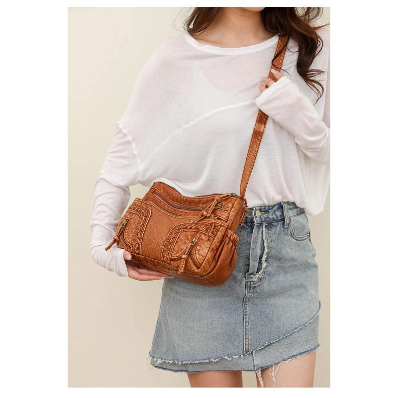 Vintage-Style Distressed Hobo Bag with Tassel Details Casual Crossbody Purse for Women Large Capacity Shoulder Bag Women's Stylish Handbag