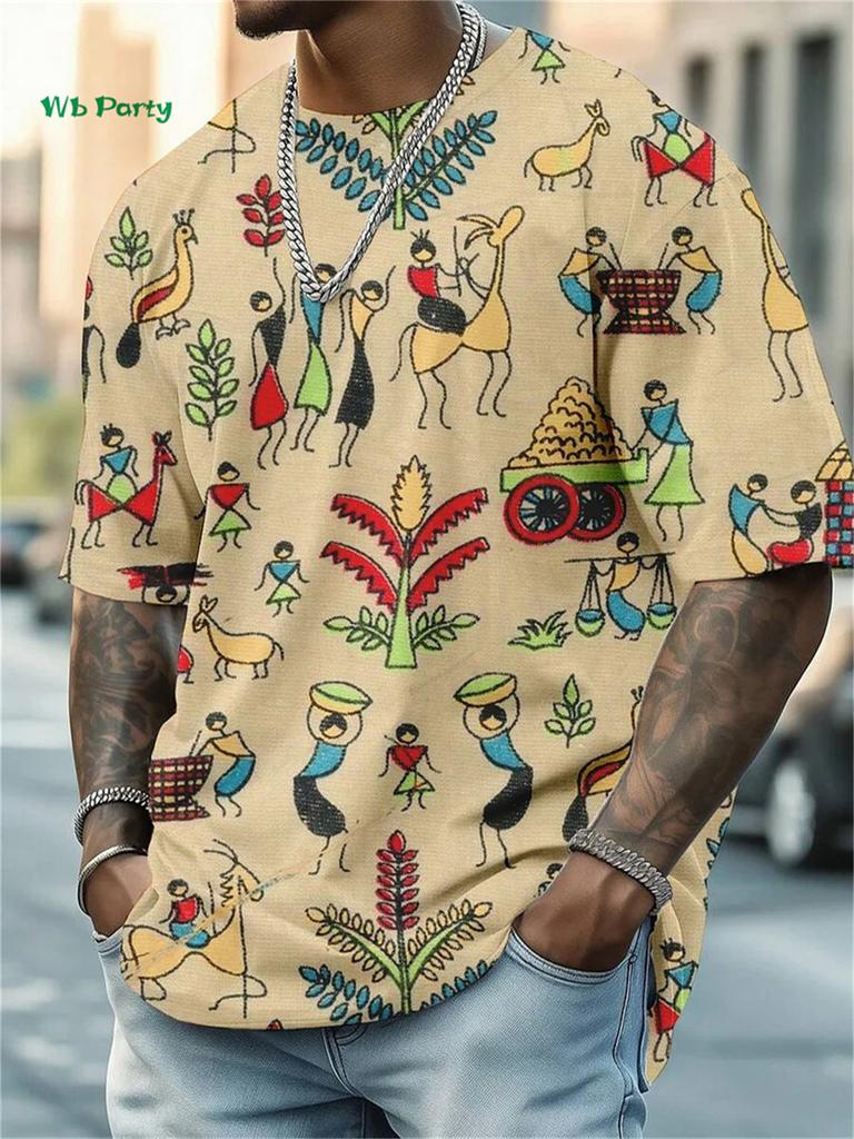 Funny Animal Cat Pattern Men's T-Shirt 3D Print Short Sleeve T-Shirt Oversized Outdoor Casual Men's Clothing